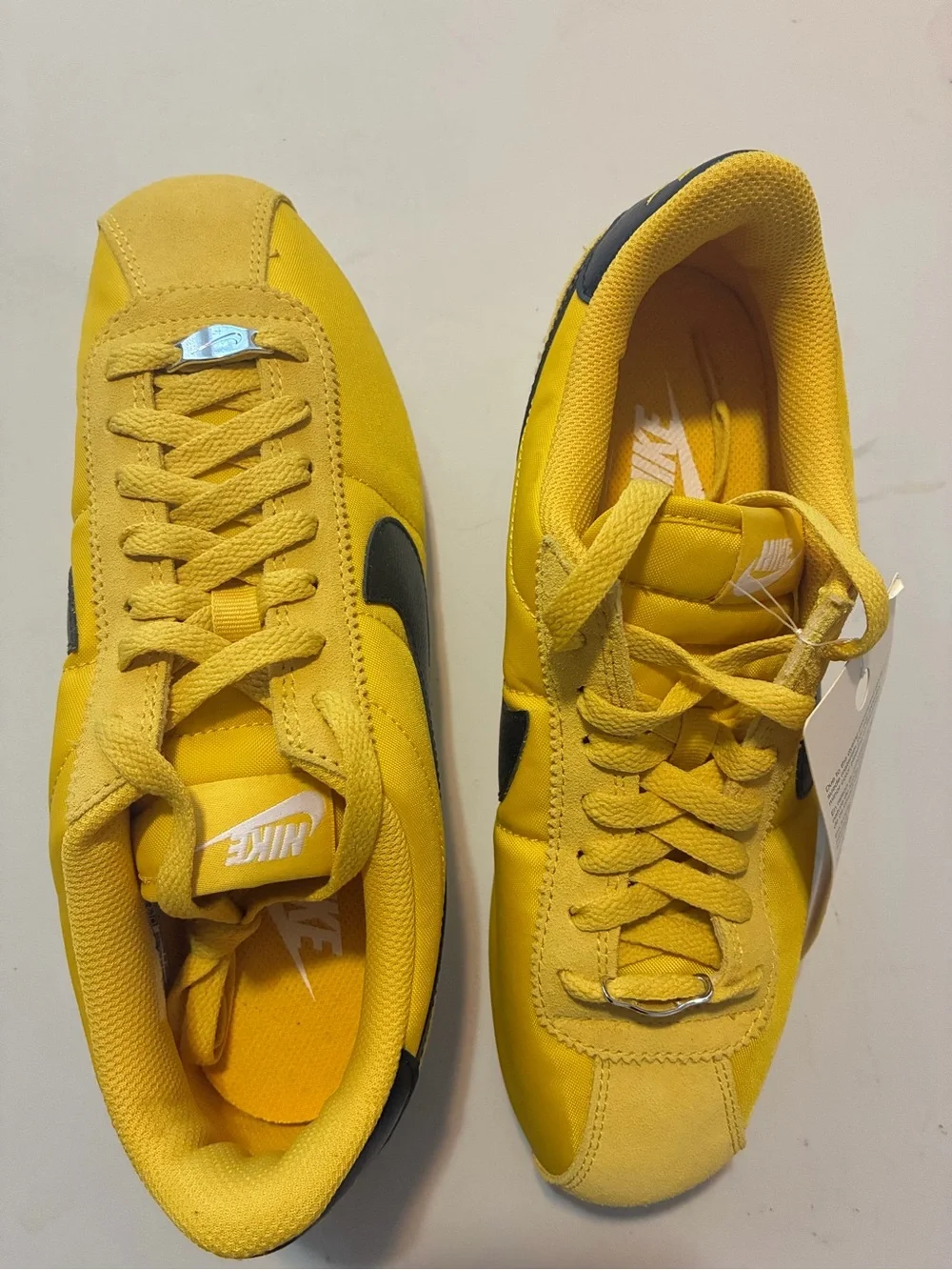 Nike Classic Cortez Yellow with Black Swoosh 8.5 woman's